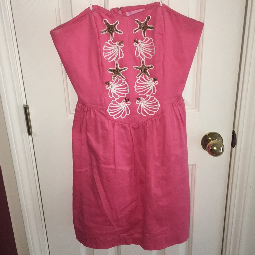 Pink Shell Lilly Pulitzer Strapless dress